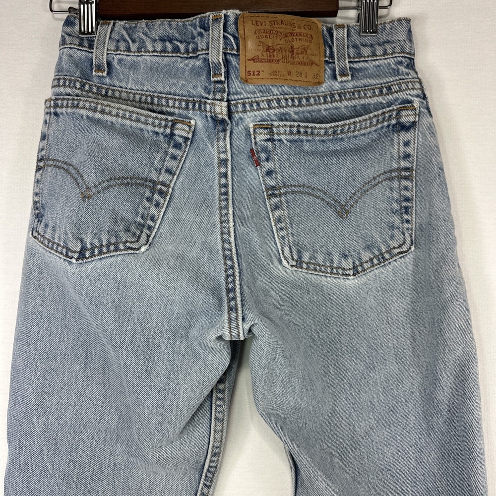 Vintage Levis 512 Jeans Mens 27x31.5 Blue Denim Tapered Leg 90s Y2k Made USA - Picture 11 of 13